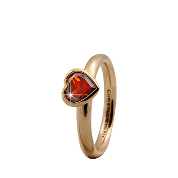 Christina Collect gold plated collecting ring - Garnet Big Heart